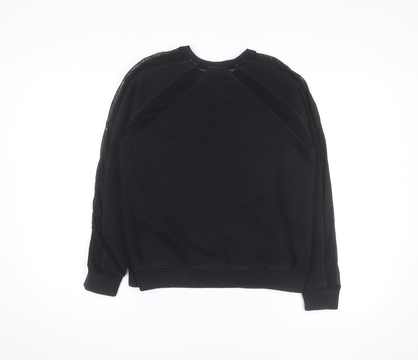 Biba Women Black Size 8 Lace Panel Pullover Sweatshirt