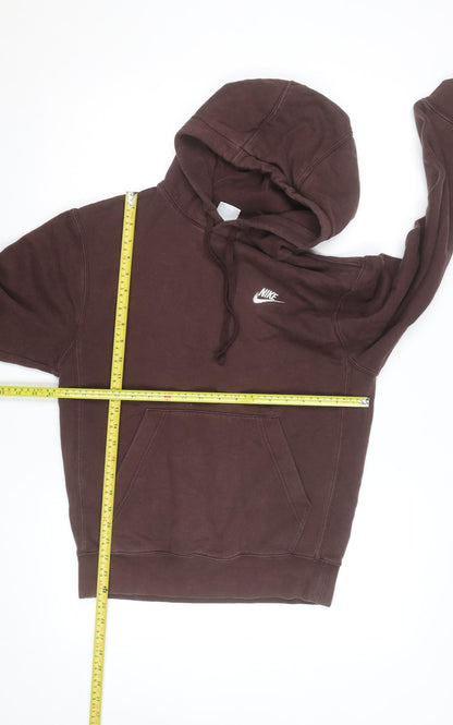 Nike Men's Brown Pullover Hoodie XS Fleece Logo Sweatshirt