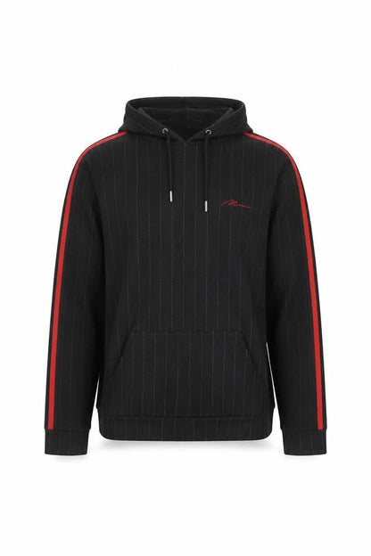 BoohooMAN Men’s Black Striped Pullover Hoodie Size M