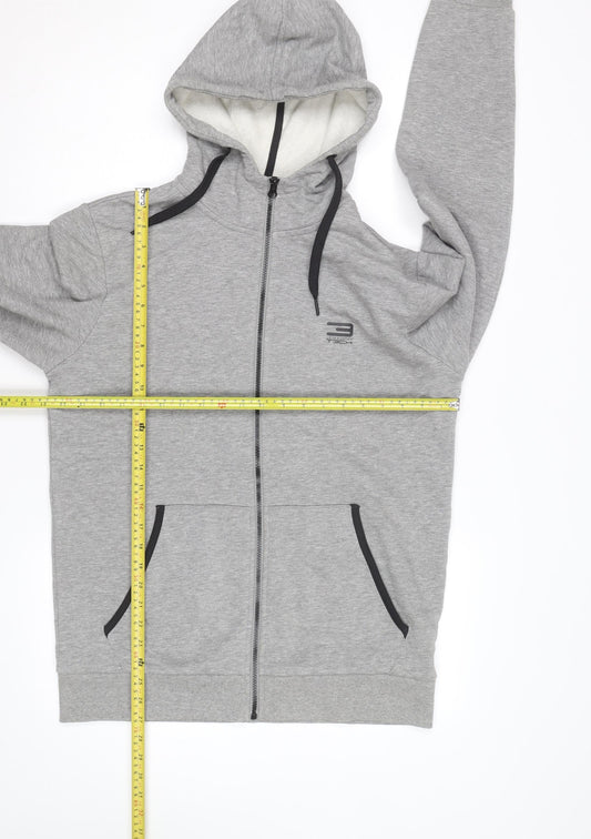 Jack & Jones Men's Grey Tech Full Zip Hoodie Size L