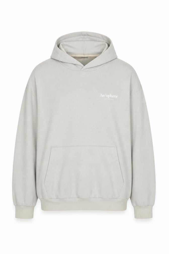 H&M Men's Beige Relaxed Pullover Hoodie Size L Graphic Print