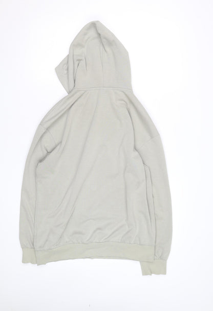 H&M Men's Beige Relaxed Pullover Hoodie Size L Graphic Print