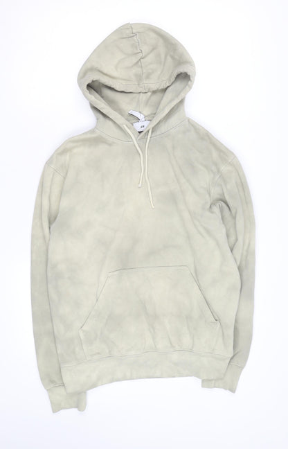 H&M Men's Beige Relaxed Fit Pullover Hoodie Size L