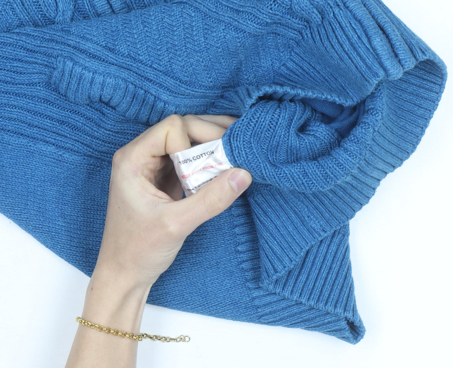 Isle Essentials Women's Blue Full Zip Cotton Jumper Size S 10-12