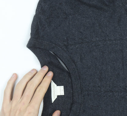 Monsoon Women Grey Wool Blend A-Line Knit Dress Size 12