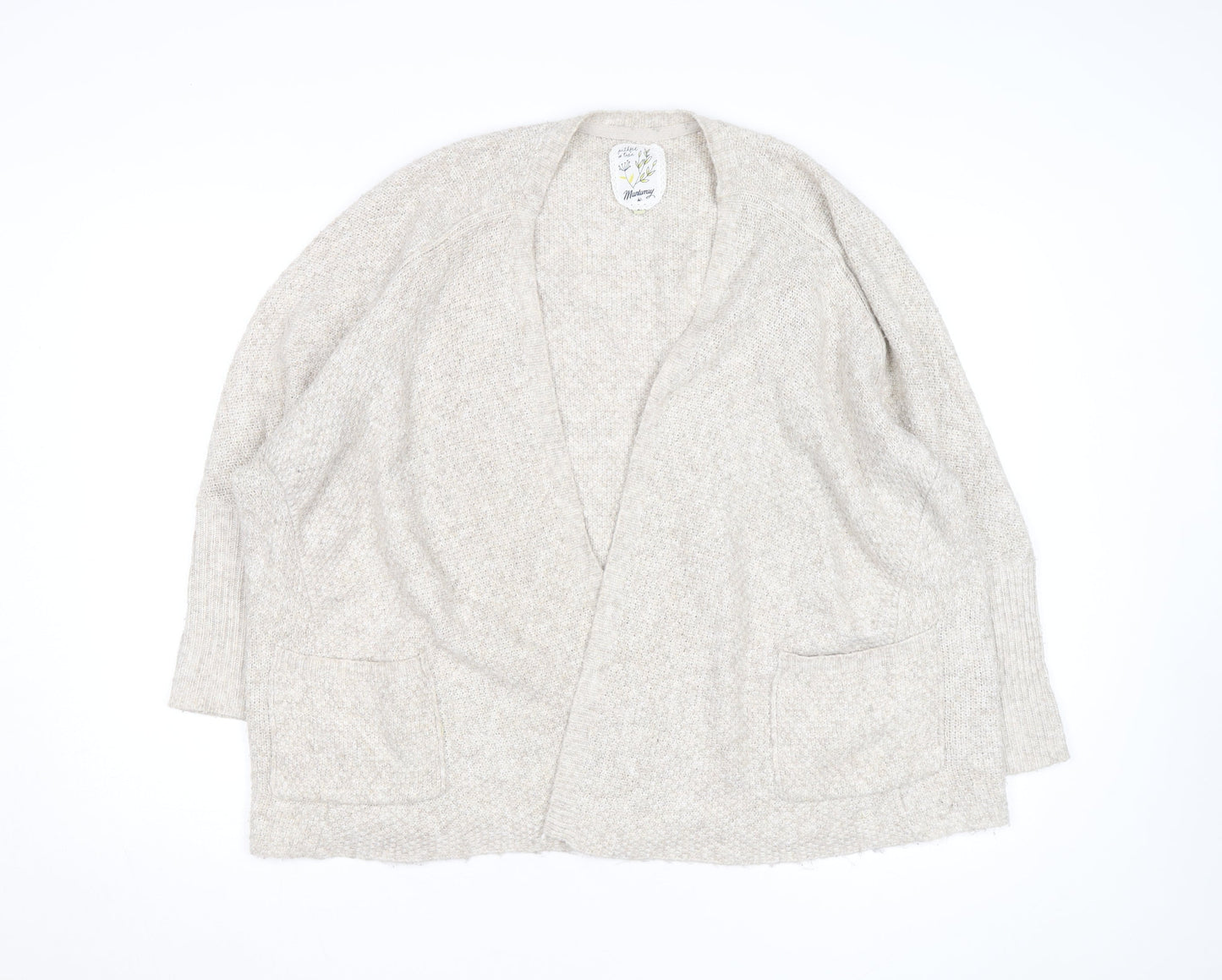 Marks and Spencer Women’s Beige Wool Blend Relaxed Fit Knit Cardigan M