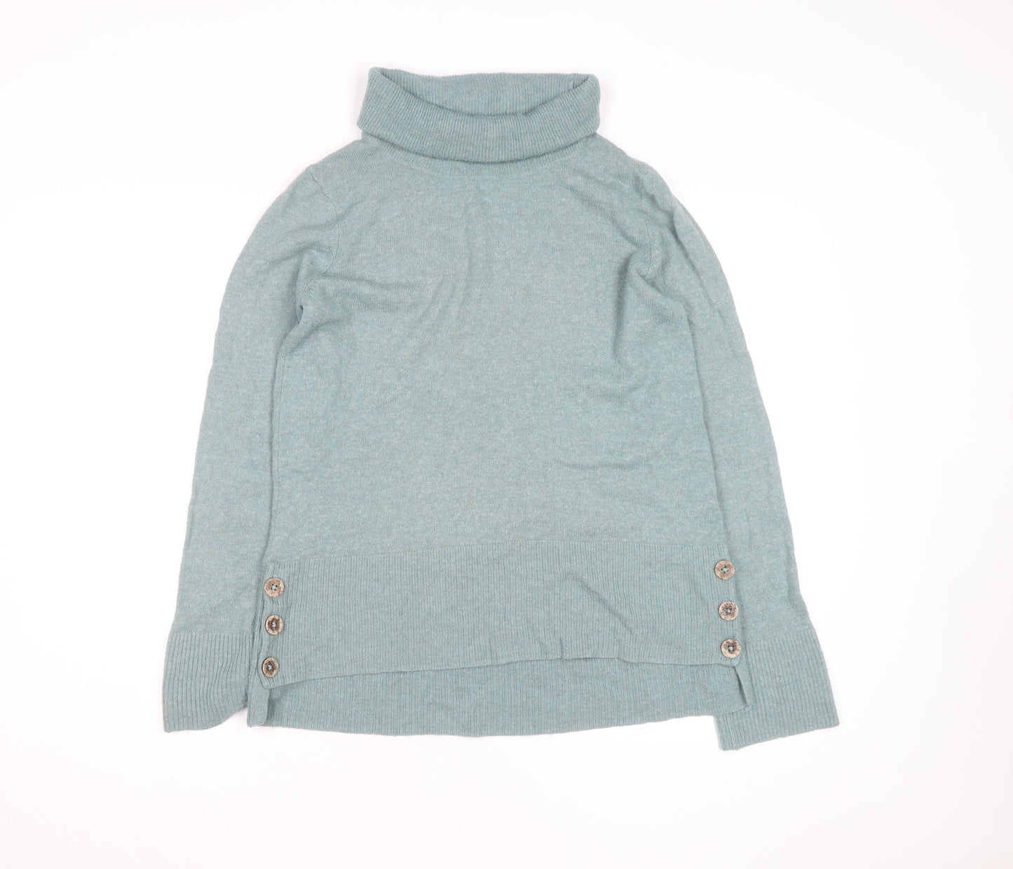 White Stuff Women's Green Roll Neck Wool Pullover Jumper Size 12