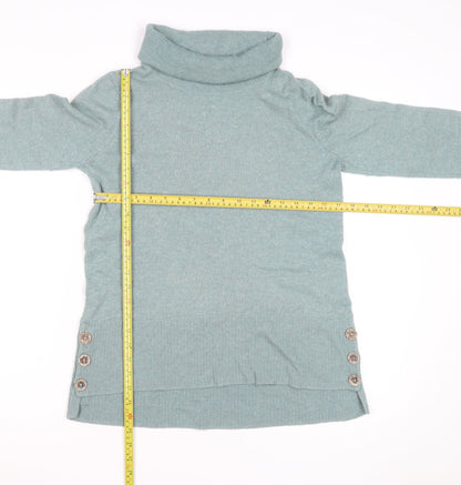 White Stuff Women's Green Roll Neck Wool Pullover Jumper Size 12