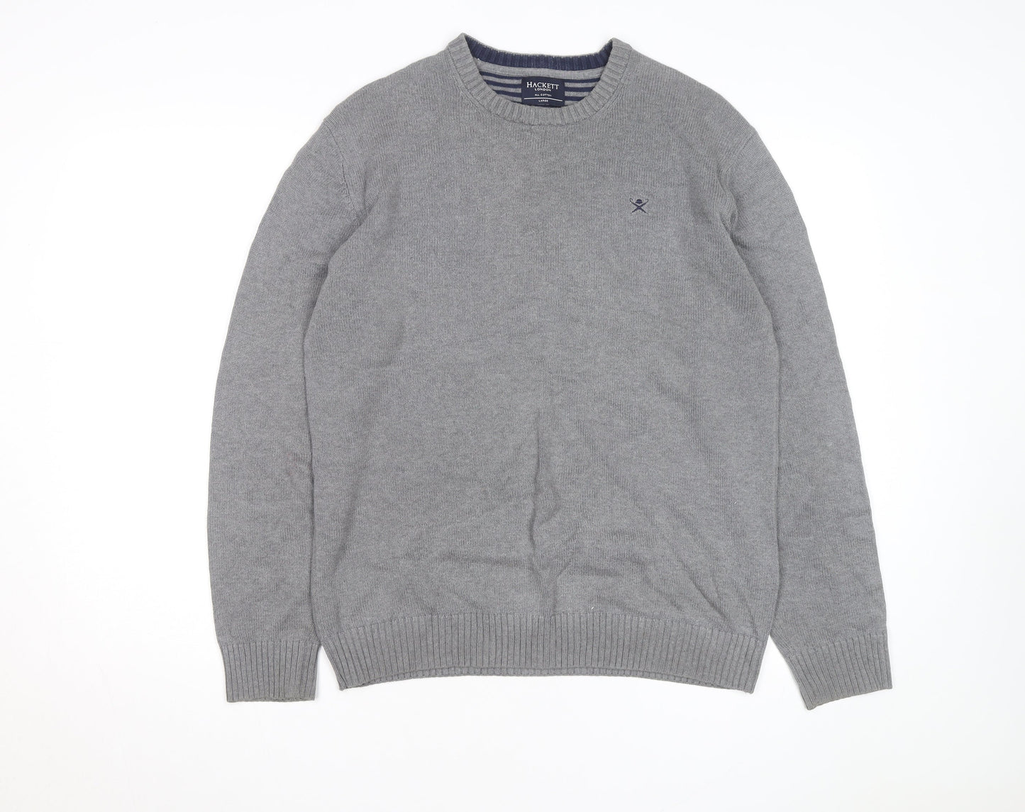 Hackett Men’s Grey Cotton Crew Neck Jumper Size L