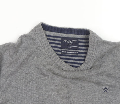 Hackett Men’s Grey Cotton Crew Neck Jumper Size L