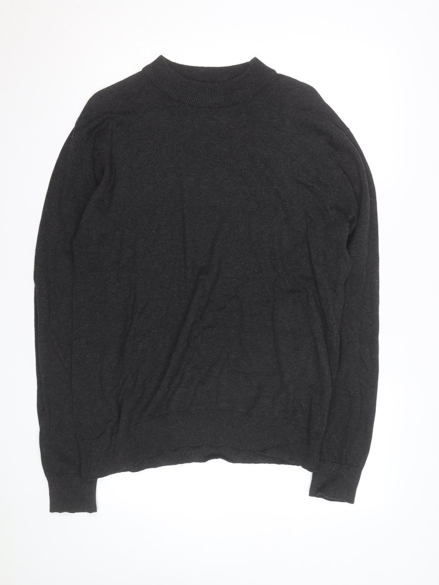 Brave Soul Men's Grey 2XL Mock Neck Pullover Jumper