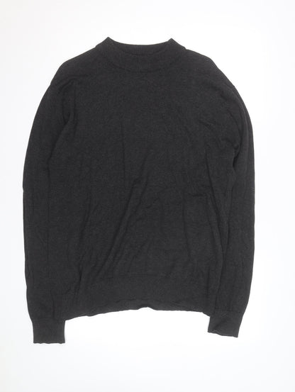 Brave Soul Men's Grey 2XL Mock Neck Pullover Jumper