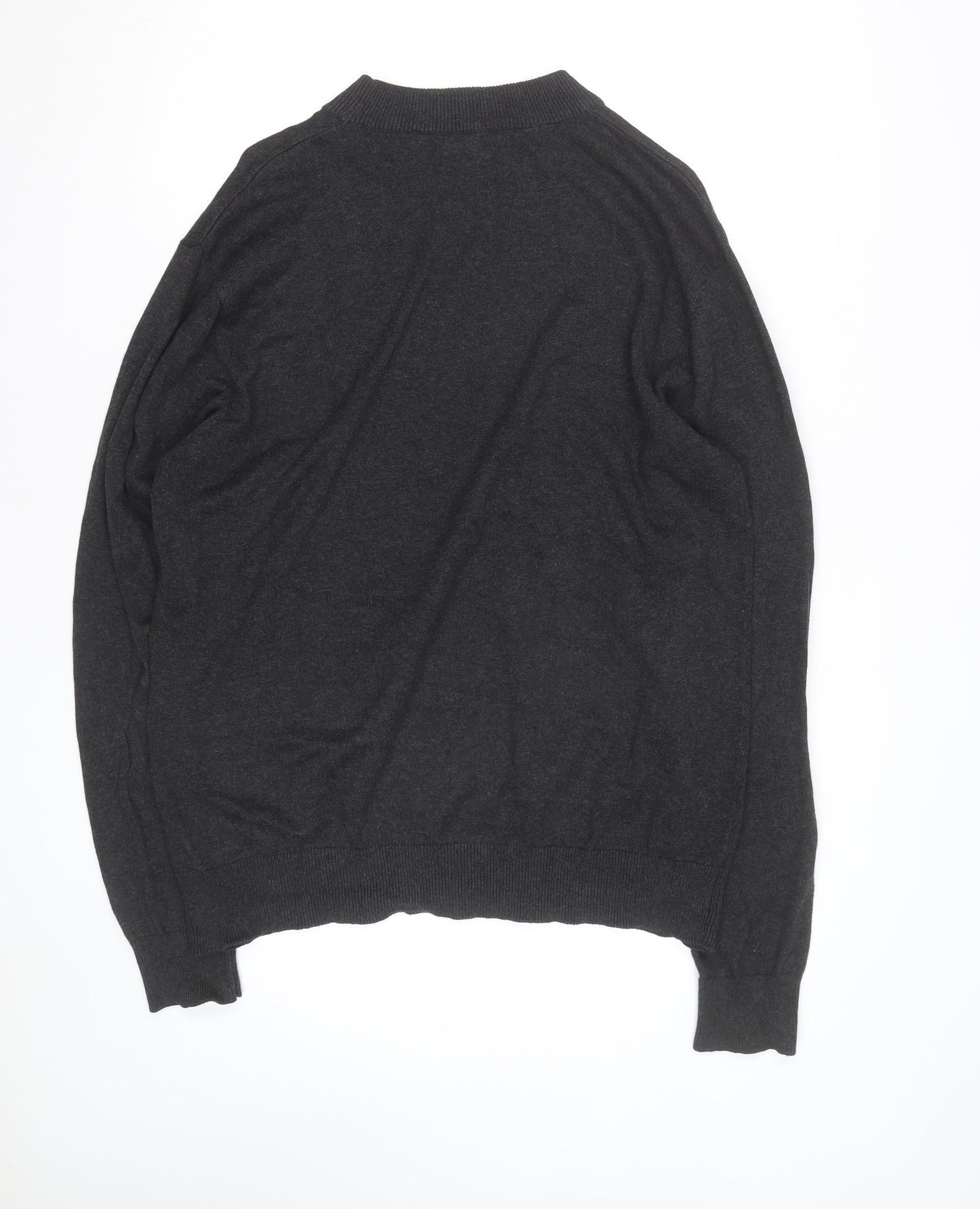 Brave Soul Men's Grey 2XL Mock Neck Pullover Jumper