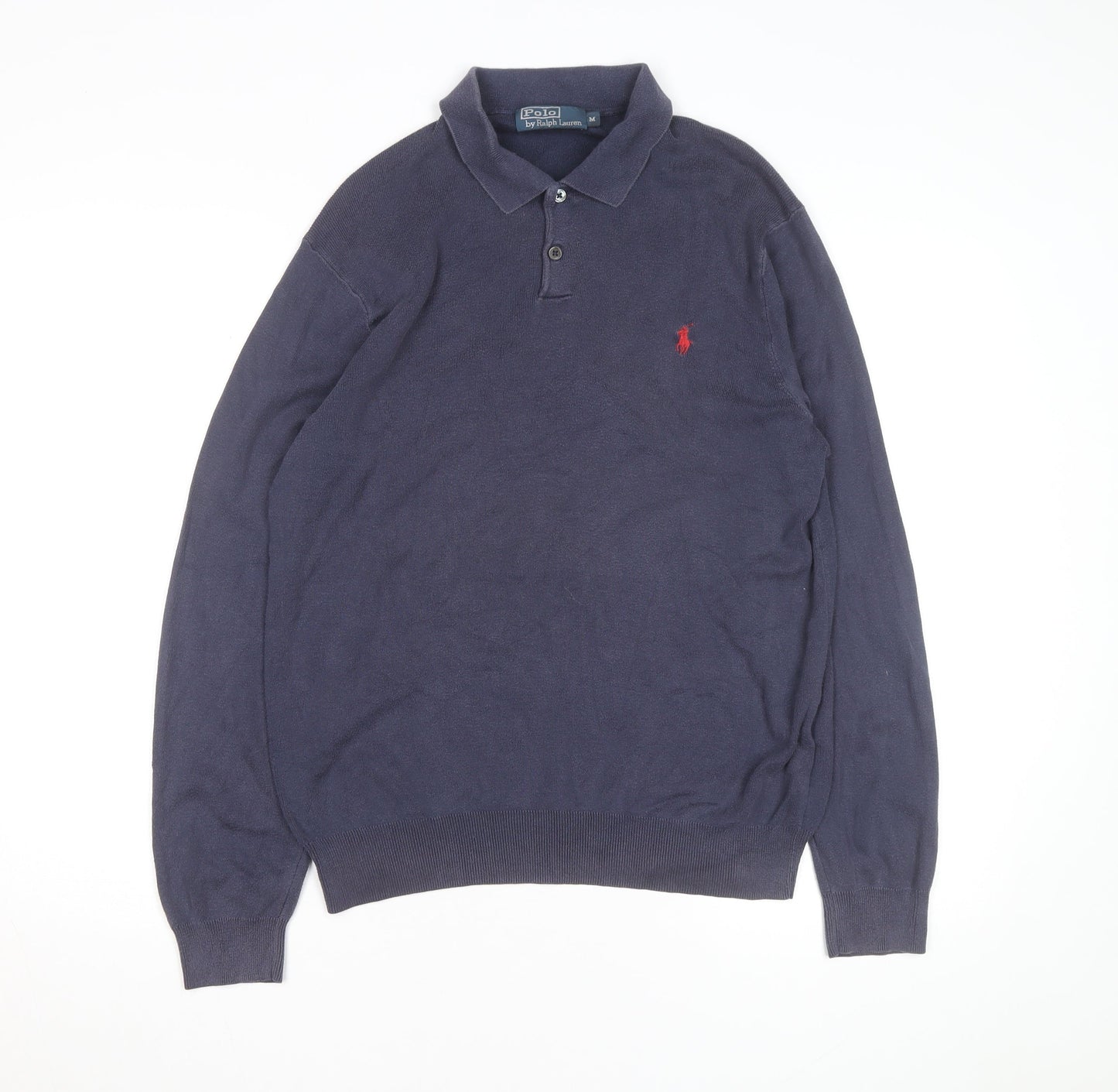 Ralph Lauren Men's Blue Long Sleeve Cotton Polo Shirt M