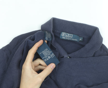 Ralph Lauren Men's Blue Long Sleeve Cotton Polo Shirt M
