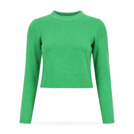Pull & Bear Womens Green Slim Fit Crew Neck Knit Jumper Size S