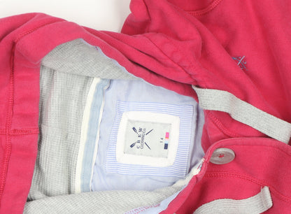 Crew Clothing Co Womens Pink Button Hoodie Size 14 Cotton Casual