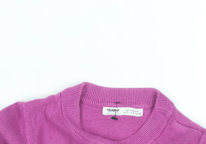 Pull & Bear Women’s Pink Mock Neck Slim Fit Knit Jumper Size 8
