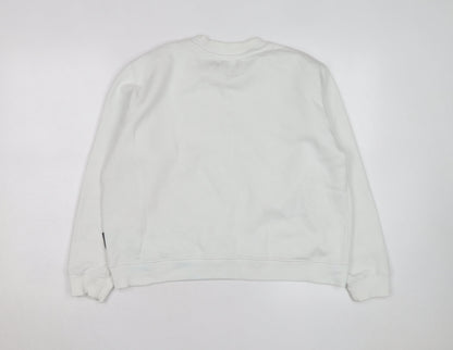 French Connection Men's White Crew Neck Logo Sweatshirt Size M