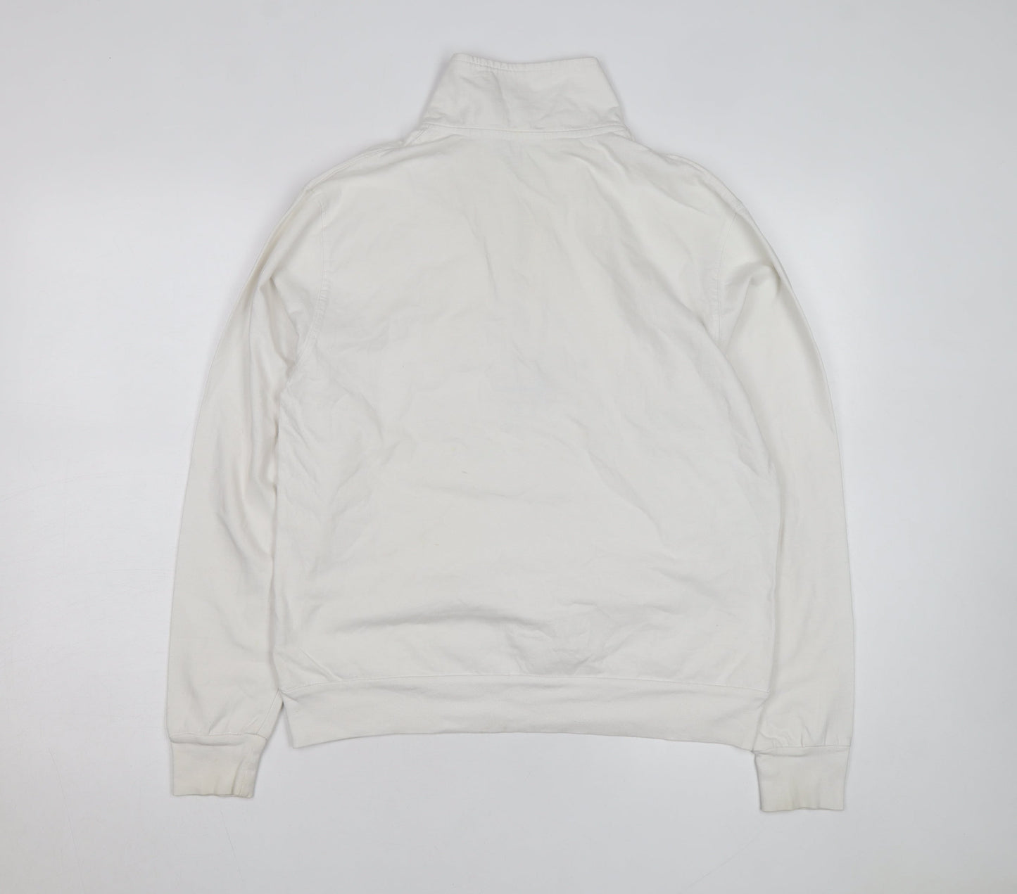 John Galt Men White 1/4 Zip Pullover Sweatshirt Small Cotton Norway 1984