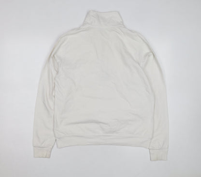 John Galt Men White 1/4 Zip Pullover Sweatshirt Small Cotton Norway 1984