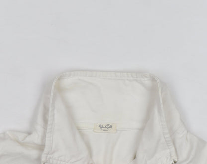 John Galt Men White 1/4 Zip Pullover Sweatshirt Small Cotton Norway 1984
