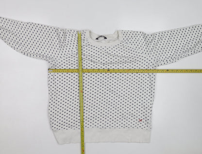 Crew Clothing Company Men’s White Star Print Pullover Sweatshirt L
