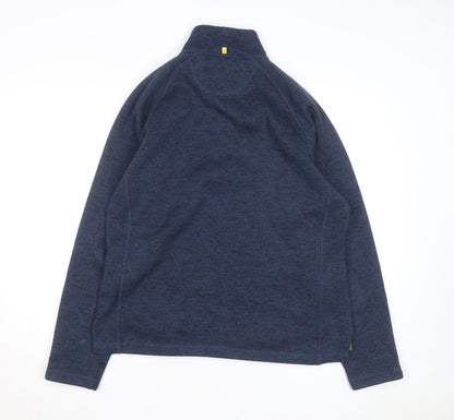 John Lewis Men Blue Cotton Henley Jumper L Casual Winter