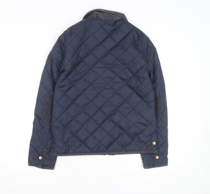 Jack Wills Women's Blue Quilted Jacket UK 8 Classic Short Coat