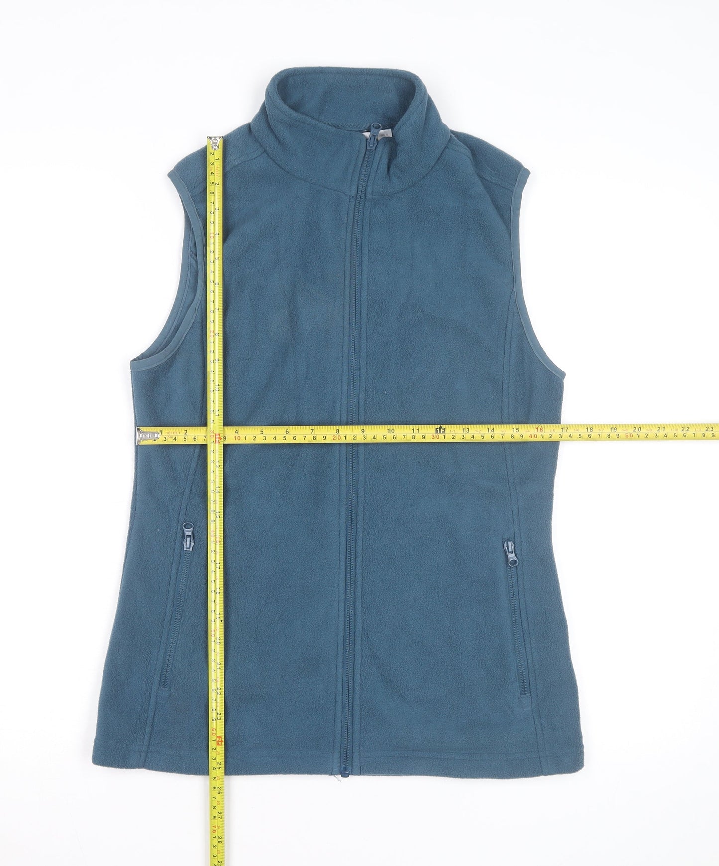 33,000ft Women's Blue Fleece Waistcoat UK 10 Sleeveless Zip Front