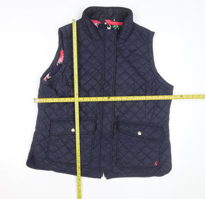 Joules Women's Blue Quilted Waistcoat Gilet Size 18 Lightweight