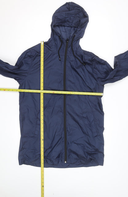 Cedarwood State Men's Blue Hooded Windbreaker Jacket Size M
