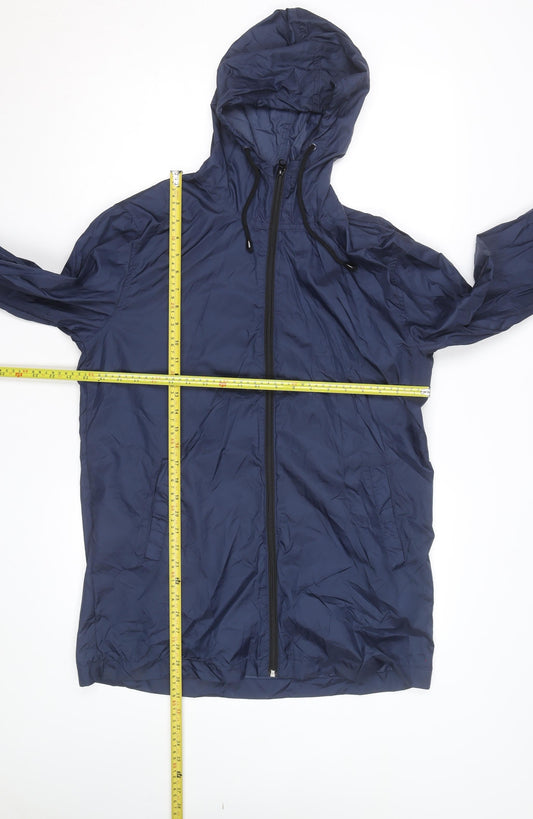 Cedarwood State Men's Blue Hooded Windbreaker Jacket Size M