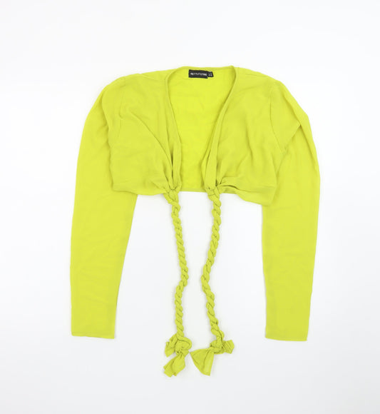 PrettyLittleThing Women's Yellow Cropped Long Sleeve Suit Top UK 6
