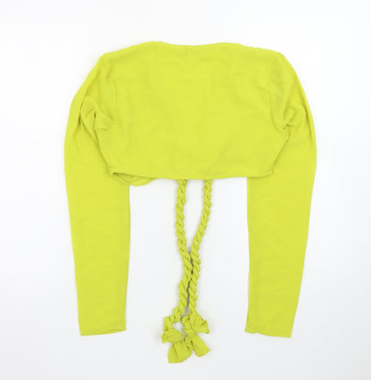 PrettyLittleThing Women's Yellow Cropped Long Sleeve Suit Top UK 6