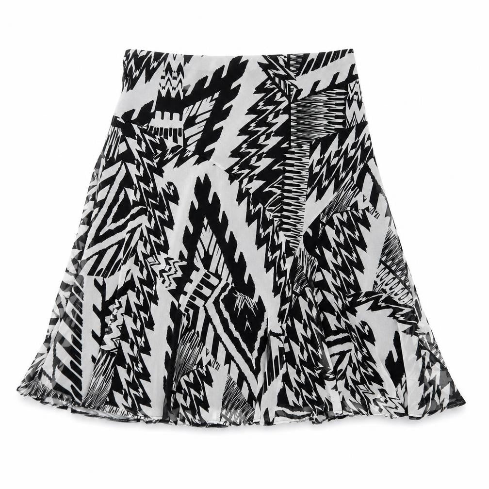 Marks and Spencer Women’s Black A-Line Geometric Chiffon Skirt Size 18