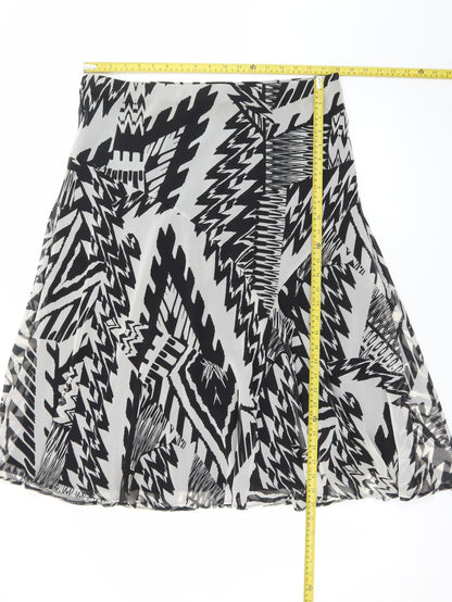 Marks and Spencer Women’s Black A-Line Geometric Chiffon Skirt Size 18