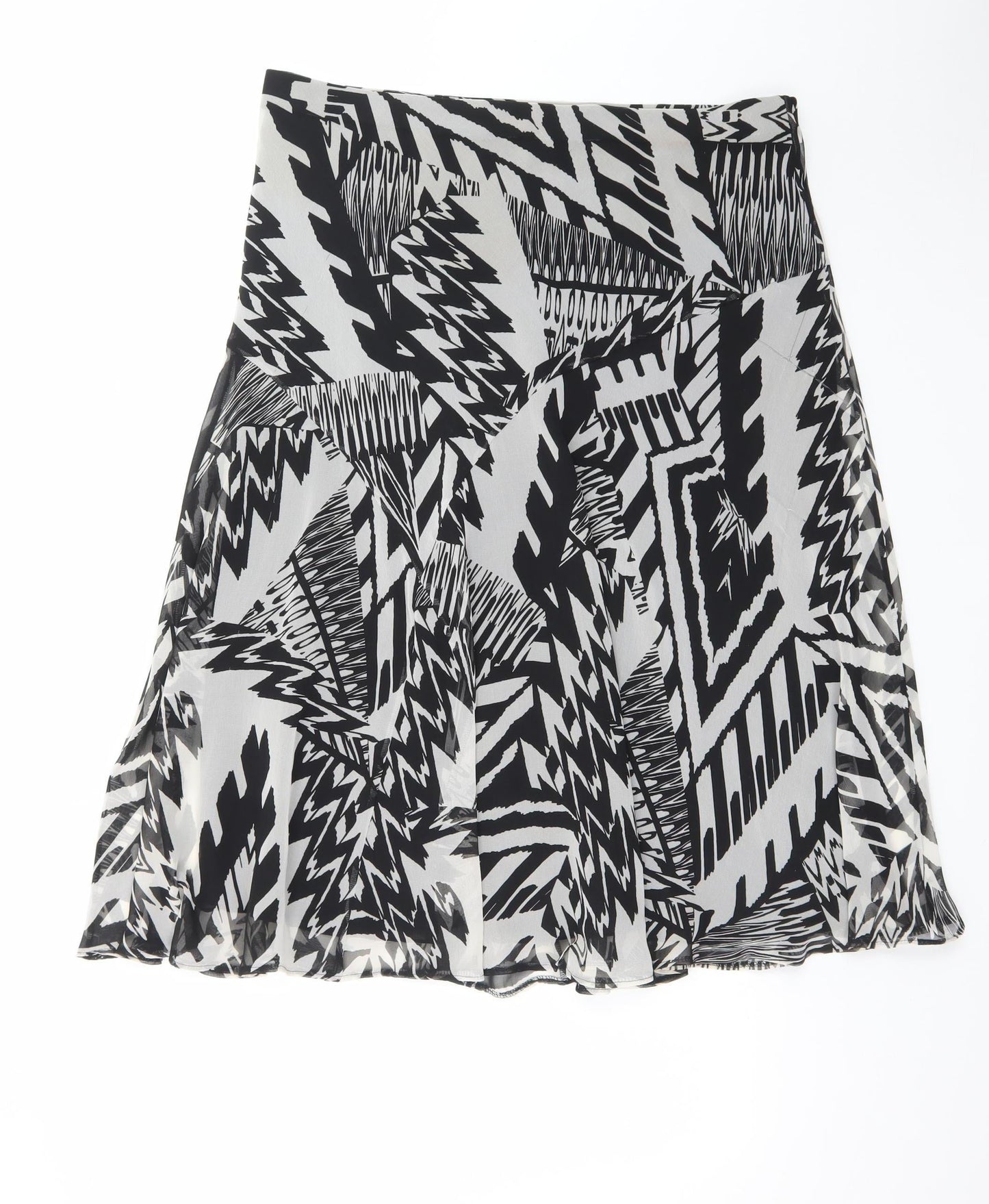 Marks and Spencer Women’s Black A-Line Geometric Chiffon Skirt Size 18