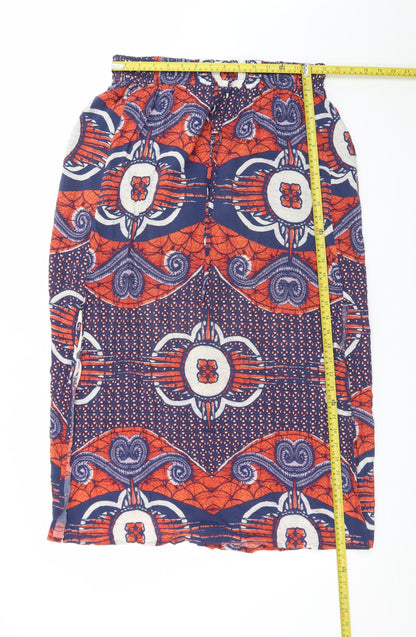 Next Womens Multicoloured A-Line Midi Skirt Size 14 Viscose