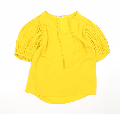 Soon Women's Yellow Puff Sleeve Tunic Blouse Size 10