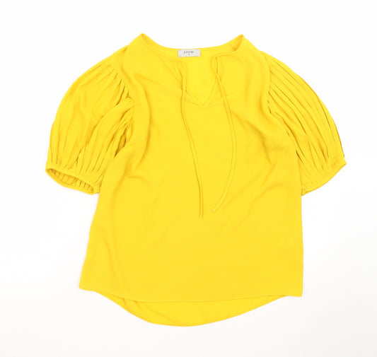 Soon Women's Yellow Puff Sleeve Tunic Blouse Size 10