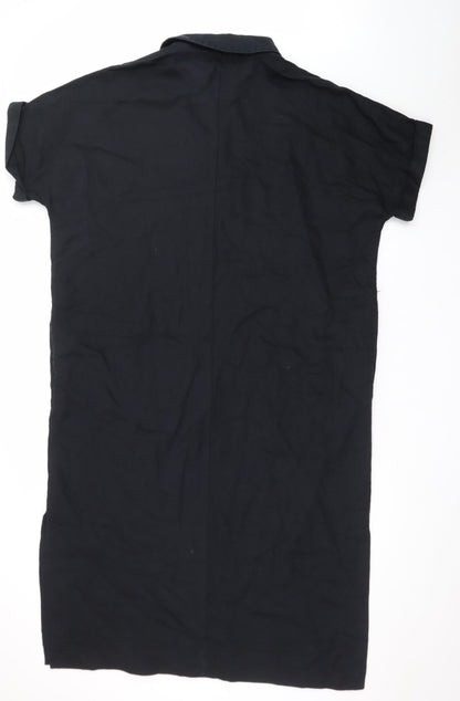 Marks and Spencer Womens Black Size 20 Collared Shirt Dress