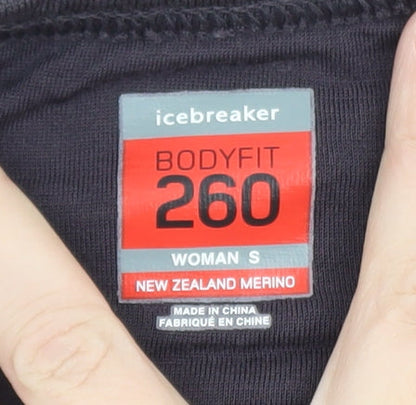Icebreaker Women’s Black Merino Wool Long Sleeve Thermal Top Size S