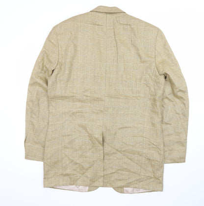 Nautica Women Beige Silk Single-Breasted Blazer 42L Classic Fit