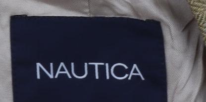 Nautica Women Beige Silk Single-Breasted Blazer 42L Classic Fit
