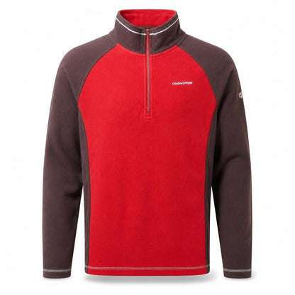 Craghoppers Men Red Fleece 1/4 Zip Pullover Sweatshirt M