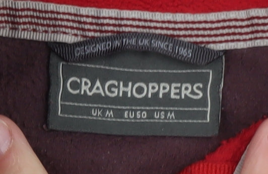 Craghoppers Men Red Fleece 1/4 Zip Pullover Sweatshirt M
