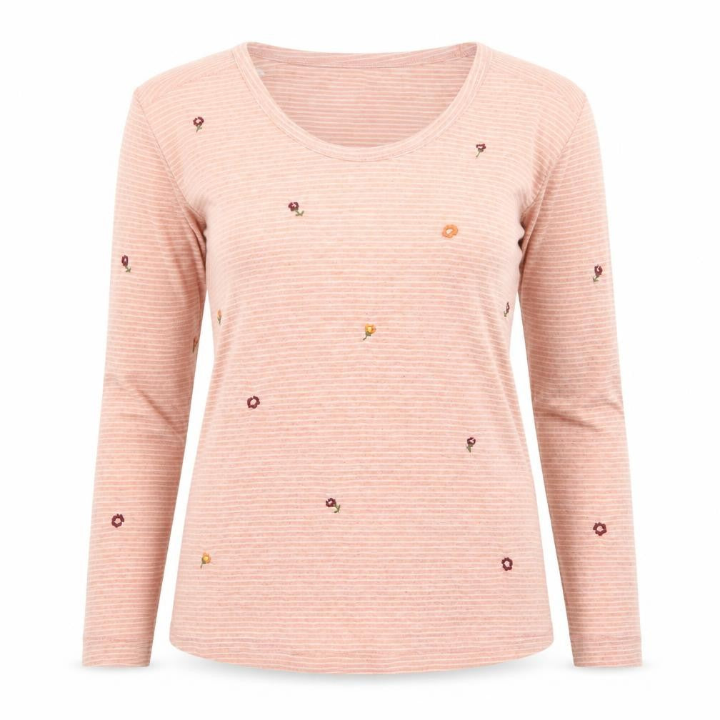 Next Women’s Pink Floral Striped Long Sleeve T-Shirt Size 8