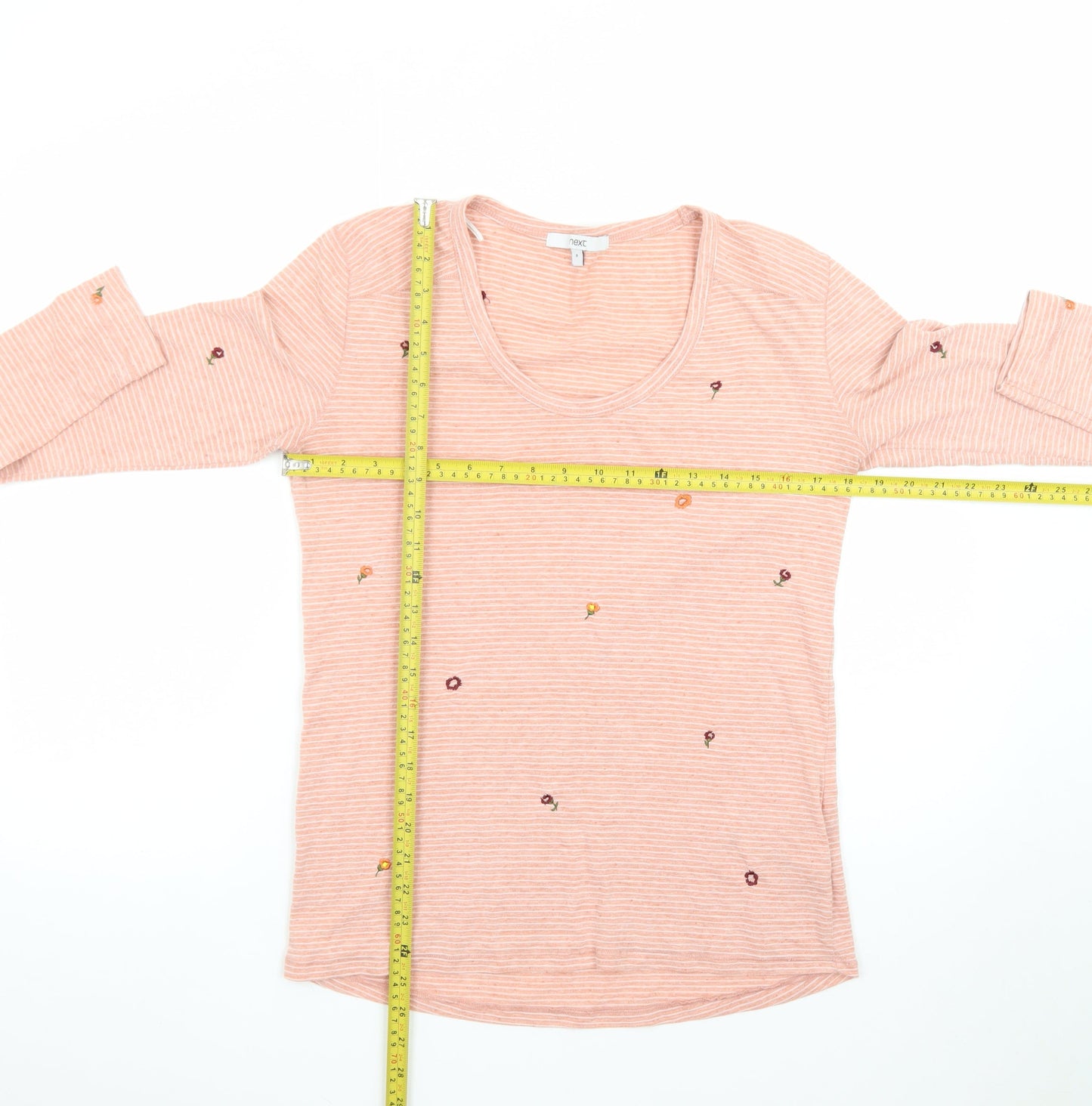 Next Women’s Pink Floral Striped Long Sleeve T-Shirt Size 8