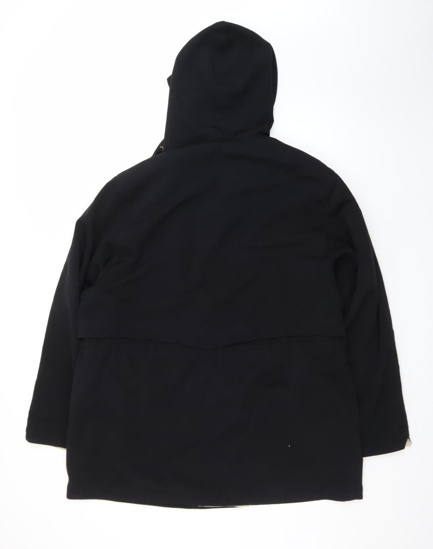 Silkana NUAGE Womens Black Hooded Parka Coat Size 16